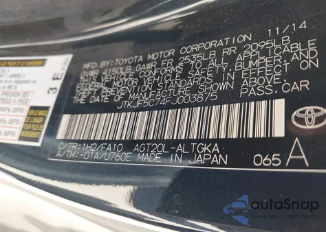 2015 Scion Tc z USA, uszkodzony, nr VIN JTKJF5C74FJ003875